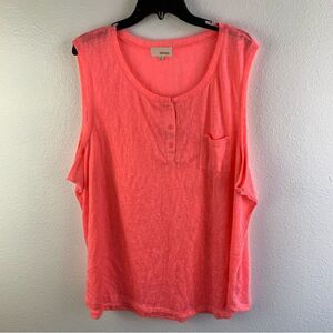 Dept222 Slub Knit Coral Top‎